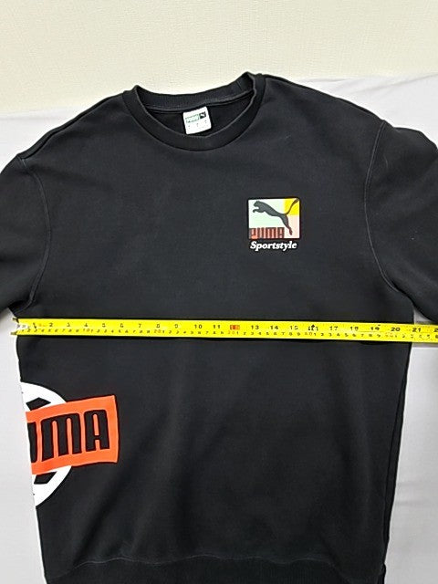 Puma Men's Black Crewneck Sweatshirt Size M Relaxed Sportstyle