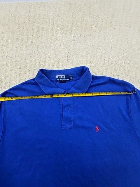 Polo Ralph Lauren Men's XL Blue Cotton Polo Shirt Red Pony Logo