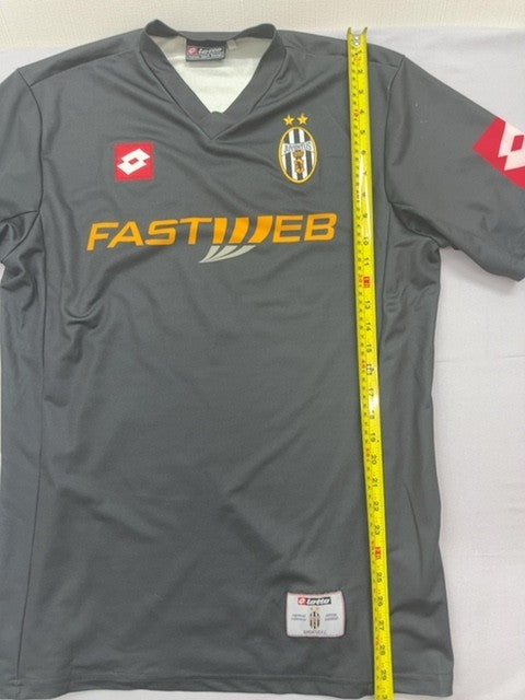 Lotto 2002 Vintage Grey Striped V-Neck Training Shirt L Men Italy