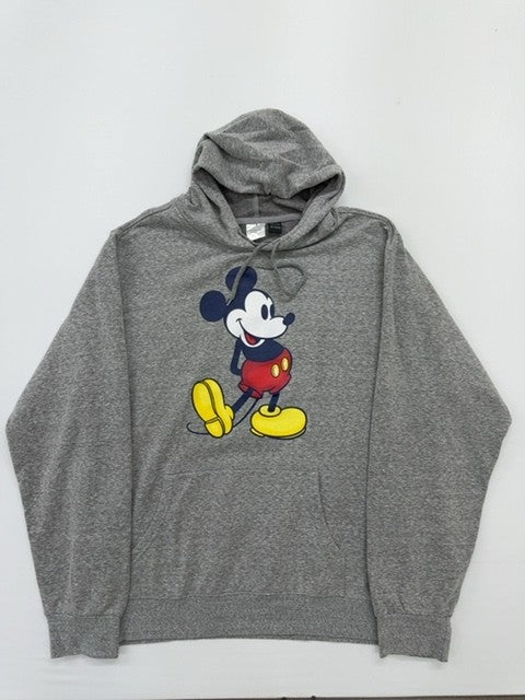 Disney Boys Gray Mickey Pullover Hoodie Kangaroo Pocket Size XL Fleece