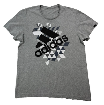 Grey Adidas Essentials Big Logo Tee For Men - Size S