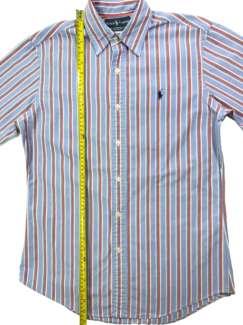 Polo Ralph Lauren Short-Sleeve Striped Oxford Shirt In Blue,Red, And White