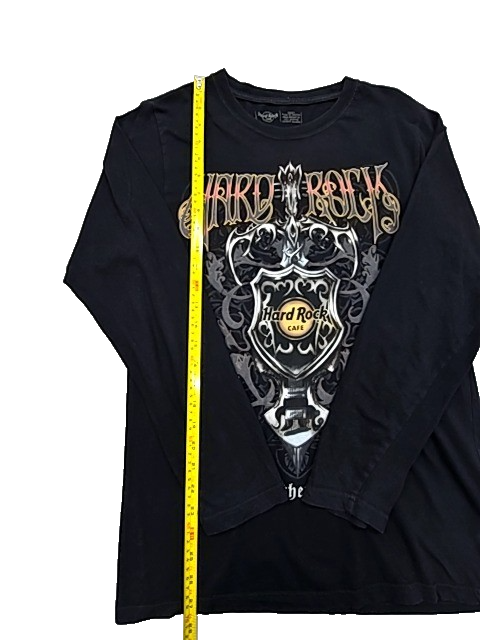 Hard Rock Cafe Unisex Black Long Sleeve T-Shirt Size S 100% Cotton