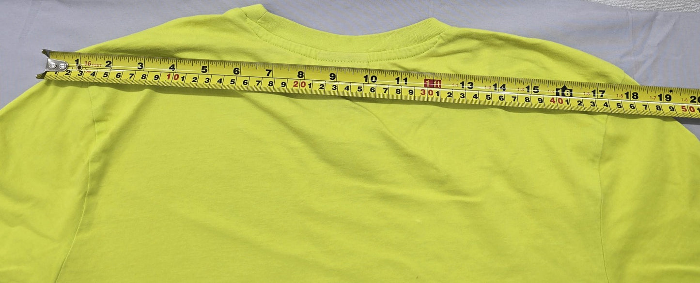 Umbro Men's Neon Yellow Graphic T-Shirt Size M Cotton Crew Neck