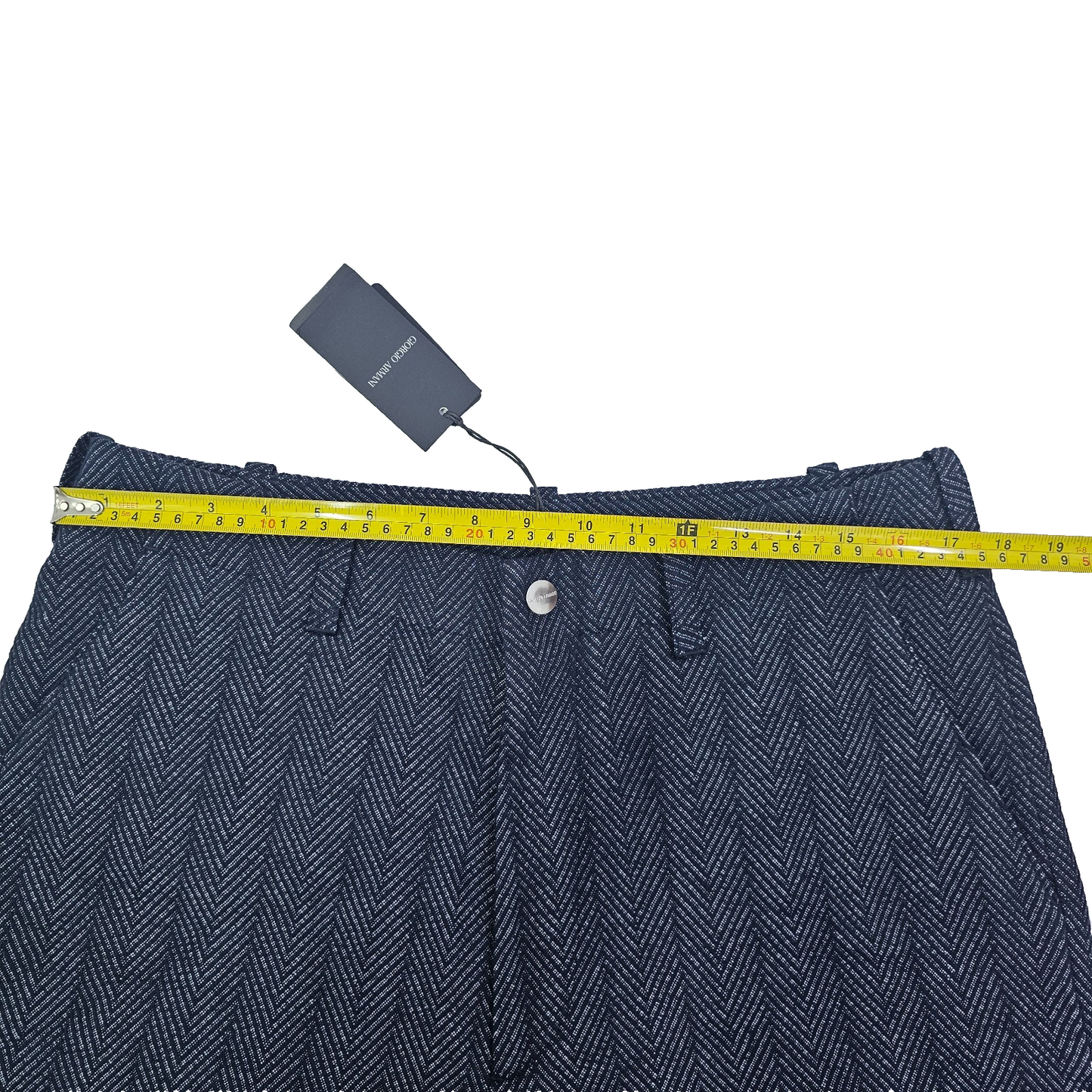 Giorgio Armani Cotton Bermuda Logo Shorts In Jacquard Navy 50 BNWT