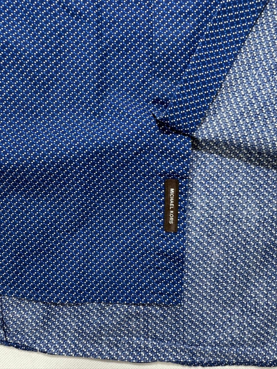 Michael Kors Men's Blue Dress Shirt XL Slim Fit Long Sleeve 100% Cotton Casual