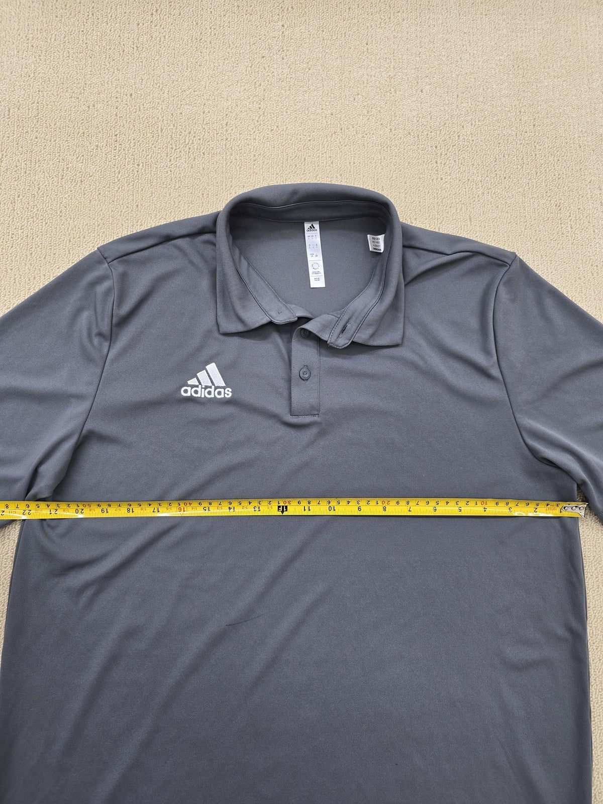 Adidas Entrada 22 Men's L Polo Shirt Grey AEROREADY Soccer
