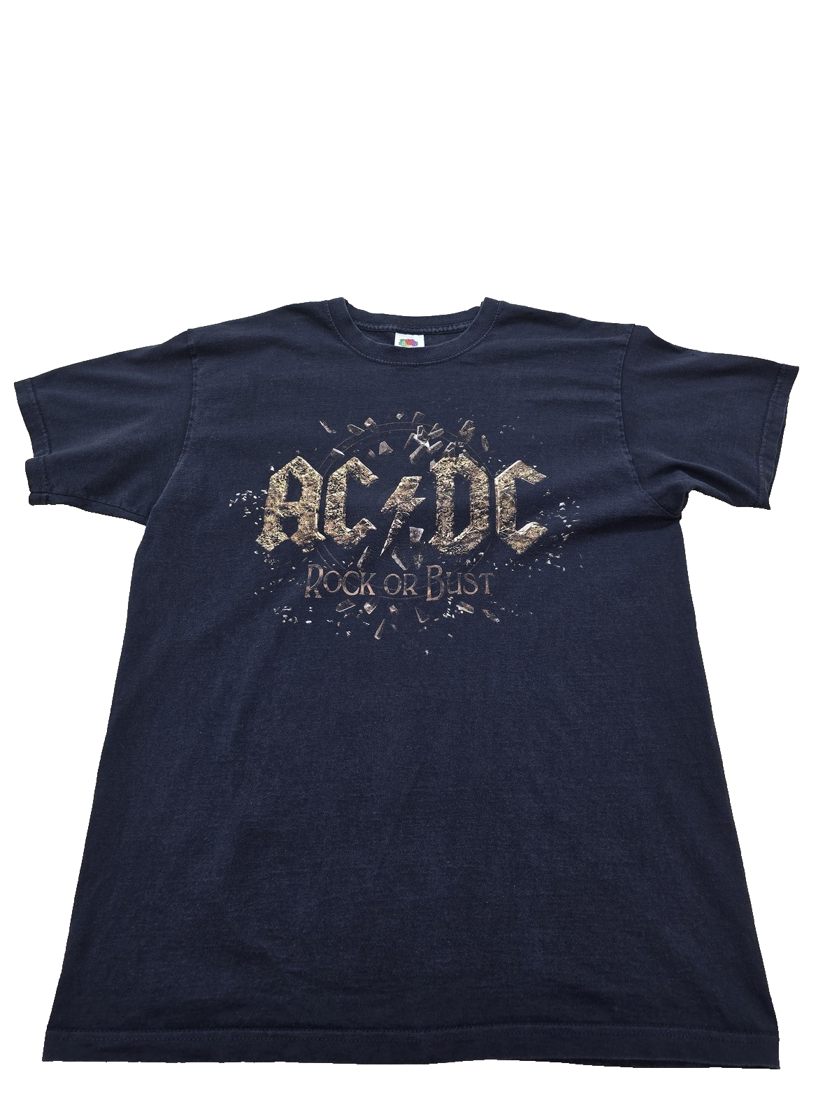 Fruit of the Loom Men's Navy Rock Distressed M Short Sleeve T-Shirt Cotton