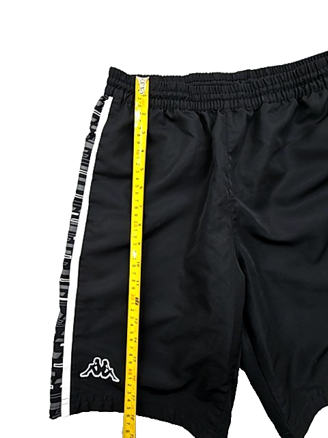 Kappa Men's Black Striped Swim Shorts Size M Nylon