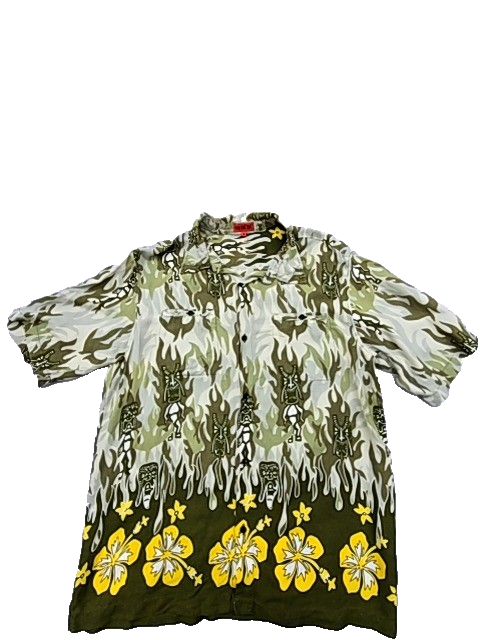 Kudeta Unisex Green Shirt – Size 3, Camo, Short Sleeve