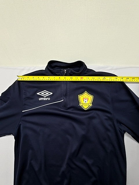 Umbro Men's Navy Soccer Jacket L Polyester Mock Neck Zipper