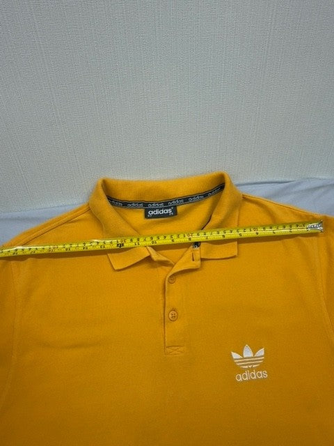 Adidas Men's Yellow Polo Shirt Short Sleeve Size L Button