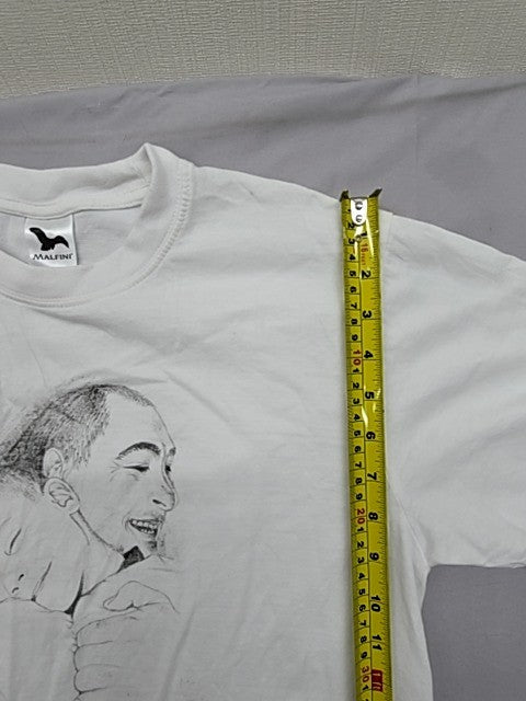MALFINI Unisex White Cotton Crewneck T-Shirt Size M Classic 101