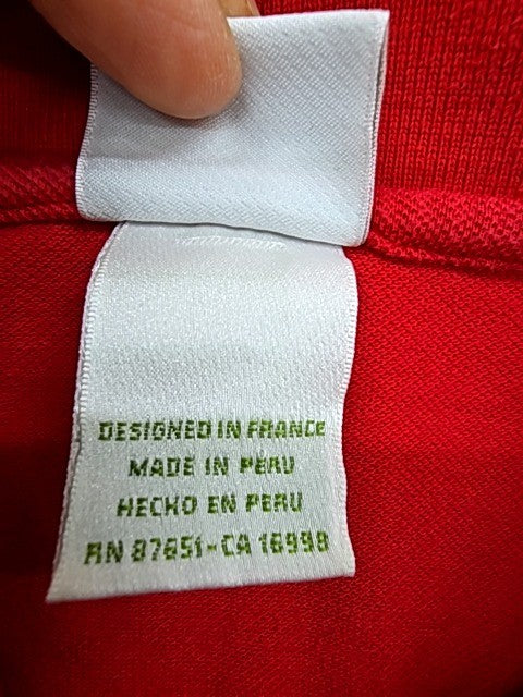 Lacoste Men's Red Cotton Short Sleeve Polo Shirt Regular