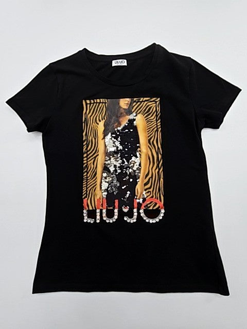 Liu Jo Women Black T-Shirt size XS product image 1