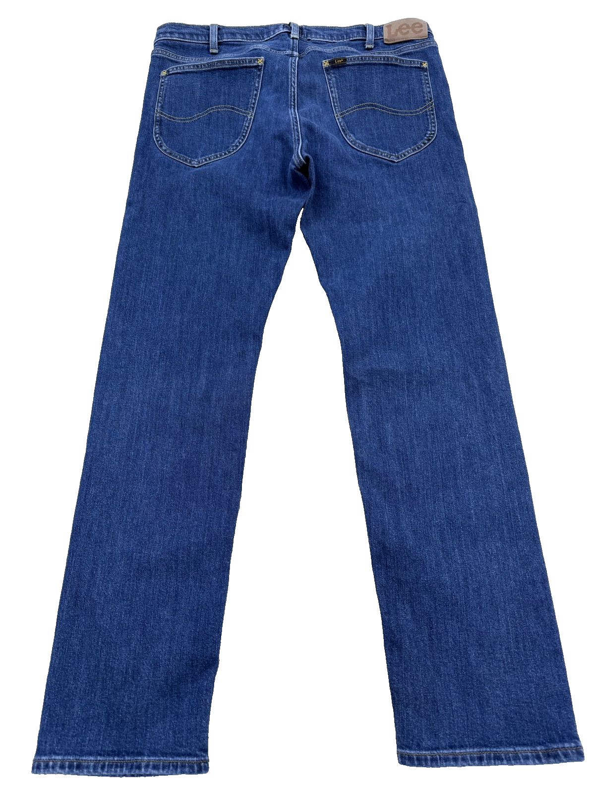 Lee Men's Slim Straight Blue Jeans W36 L32 Stretch Zip Fly