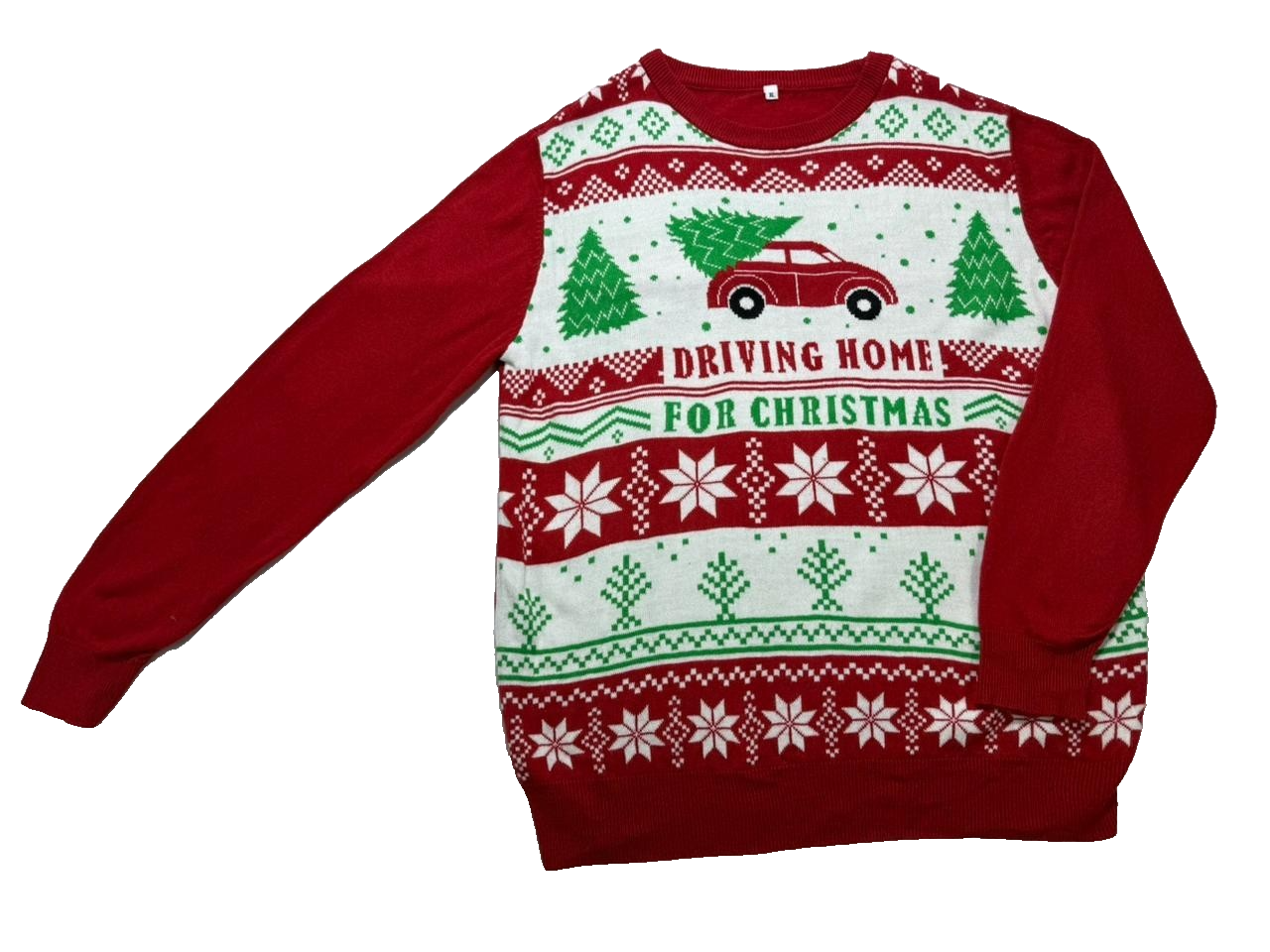 Driving Home For Christmas Holiday Sweater Pullover Long Sleeve Size XL