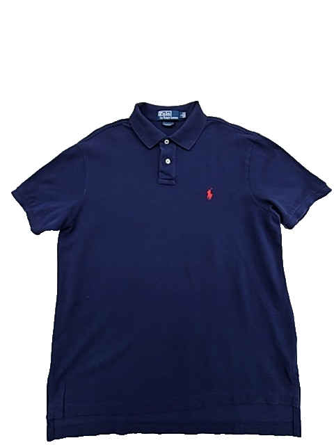 Polo Ralph Lauren Navy Short Sleeve Polo Shirt Men's L Custom Fit