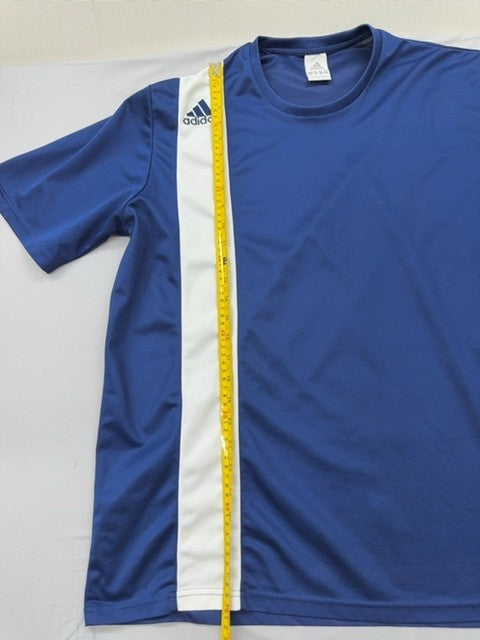 Adidas Men's Navy Soccer Jersey Short Sleeve Crewneck XL Striped