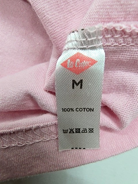 Le Couper Men Pink V-Neck Logo T-Shirt Size M Regular 100% Cotton