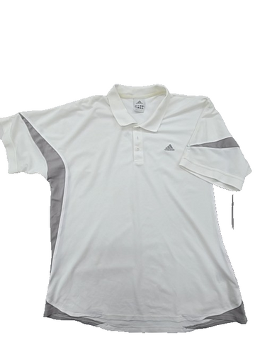 Adidas Men's White XL Short Sleeve Polo Shirt Button Closure