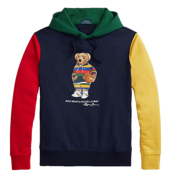 Polo Ralph Lauren Men's Multi-Color Colorblock Polo Bear Basketball Hoodie S