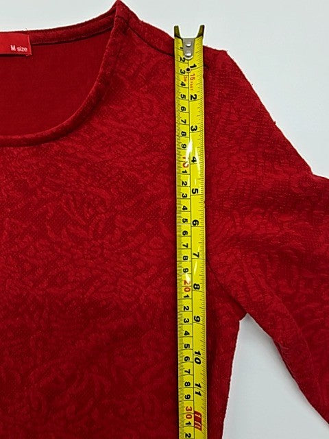 PDI Women's Red Fit & Flare Knee-Length Dress M