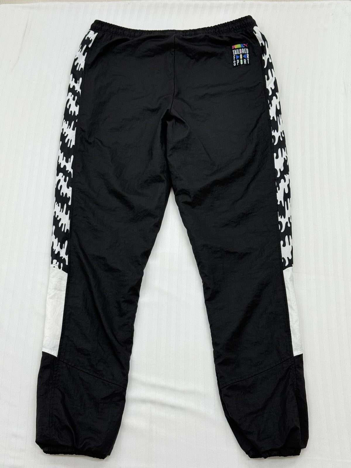 Puma Men's Black White Track Pants Size M Relaxed Fit