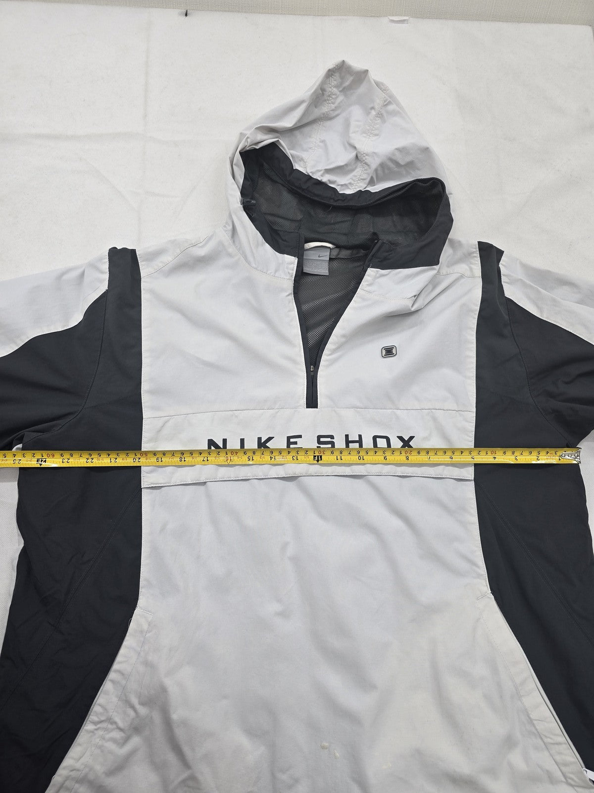 Nike Men's L White/Black Color Block Hooded Windbreaker Zipper