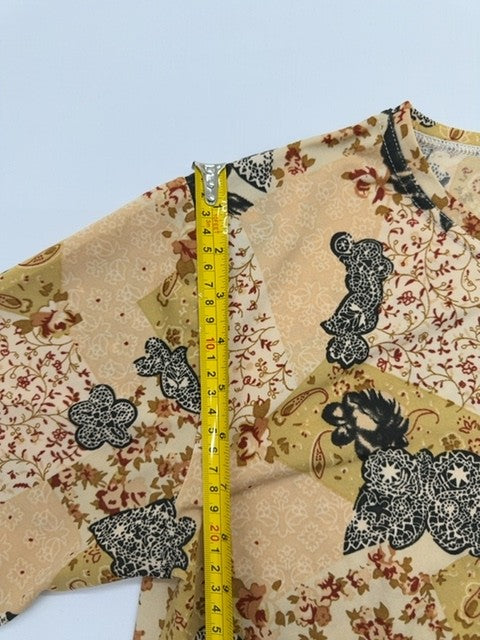 P GUCENTI Boys Beige Floral Raglan T-Shirt Size P&E Regular Cotton