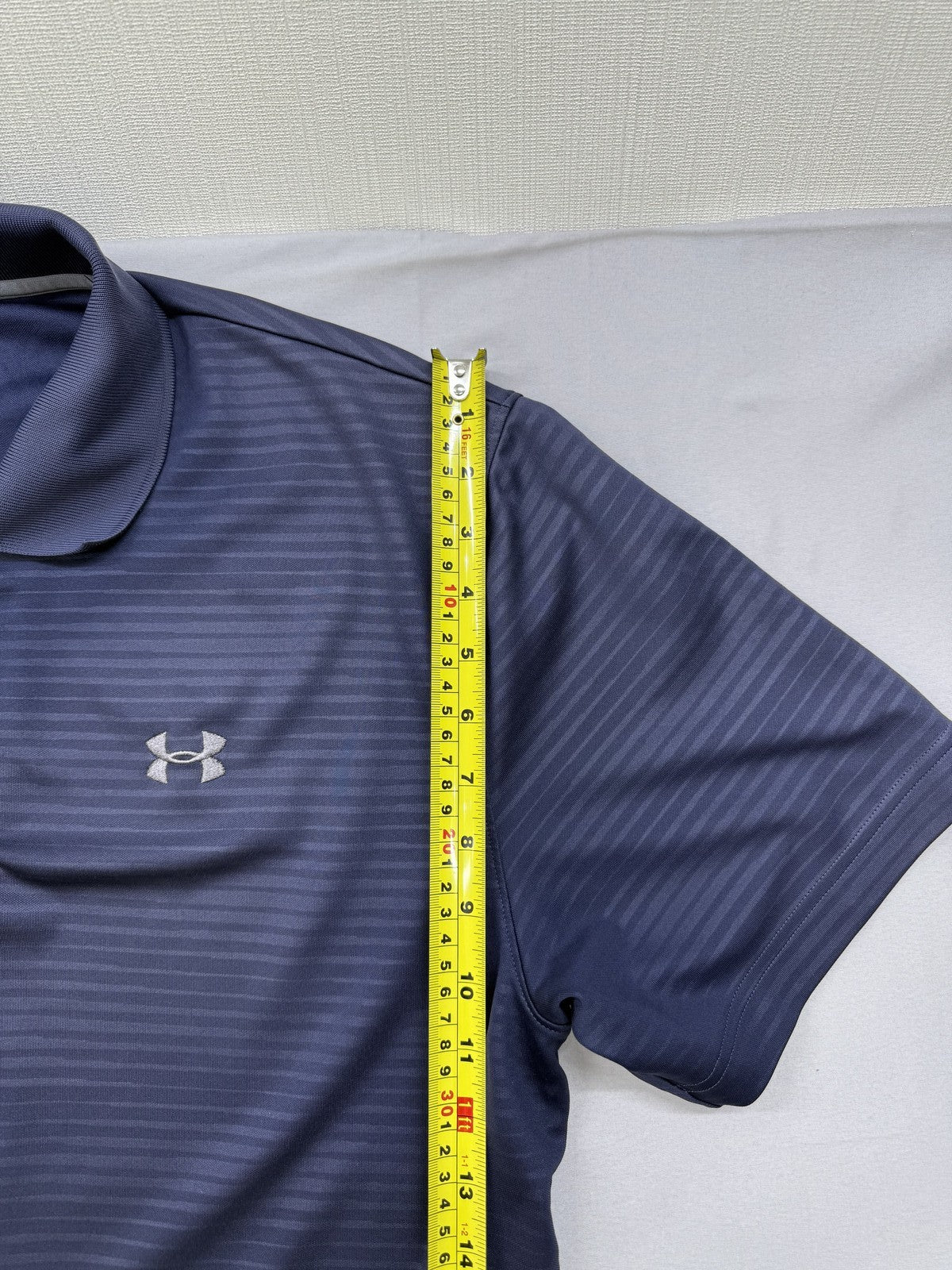 Under Armour HeatGear Golf Polo Shirt Men's Large Navy Striped