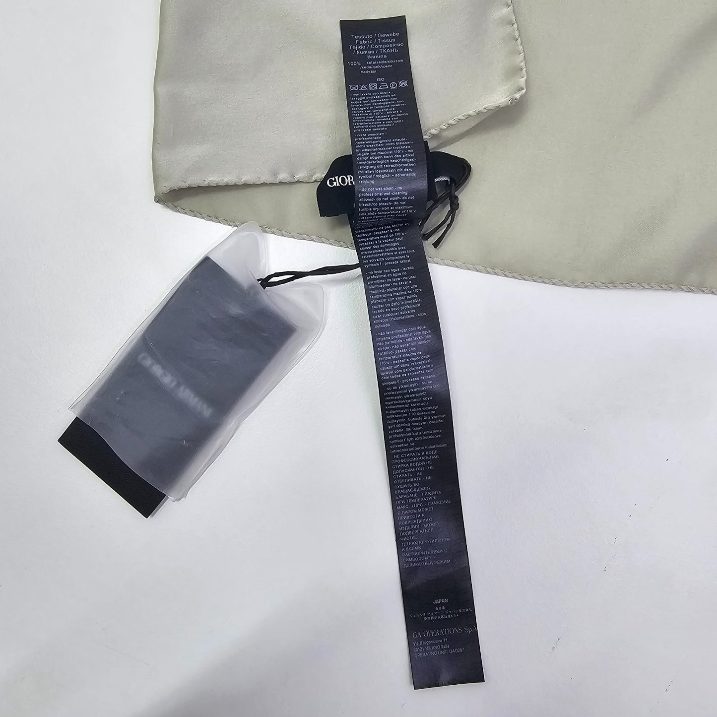 Giorgio Armani Light Grey Scarf with Signature Logo One Size BNWT