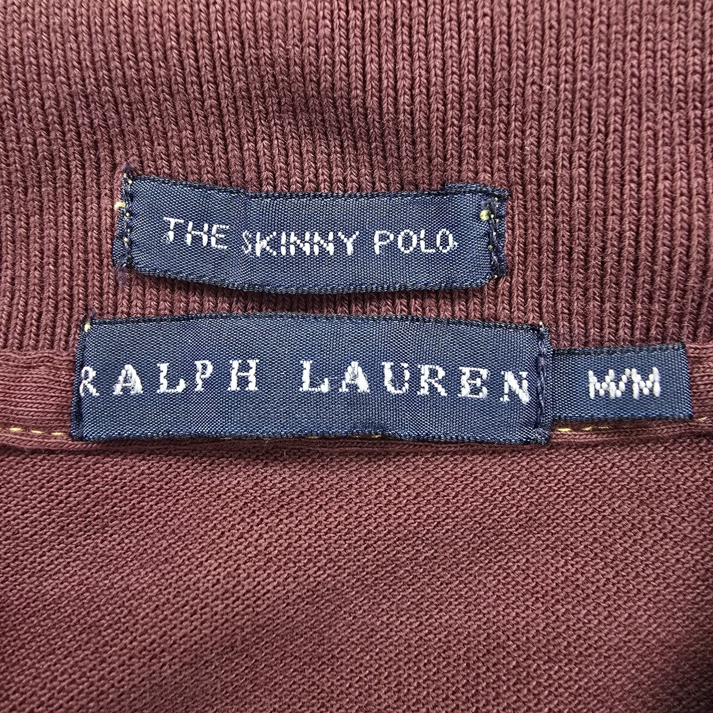 RALPH LAUREN Women's Burgundy Skinny Polo WM Cotton Pique