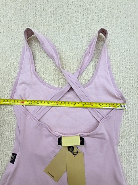 Plein Sport Women's Lavender Bodysuit S Cross-Back Cotton S