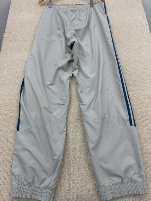 Adidas Men's Grey Track Pants L Open Hem 3-Stripes