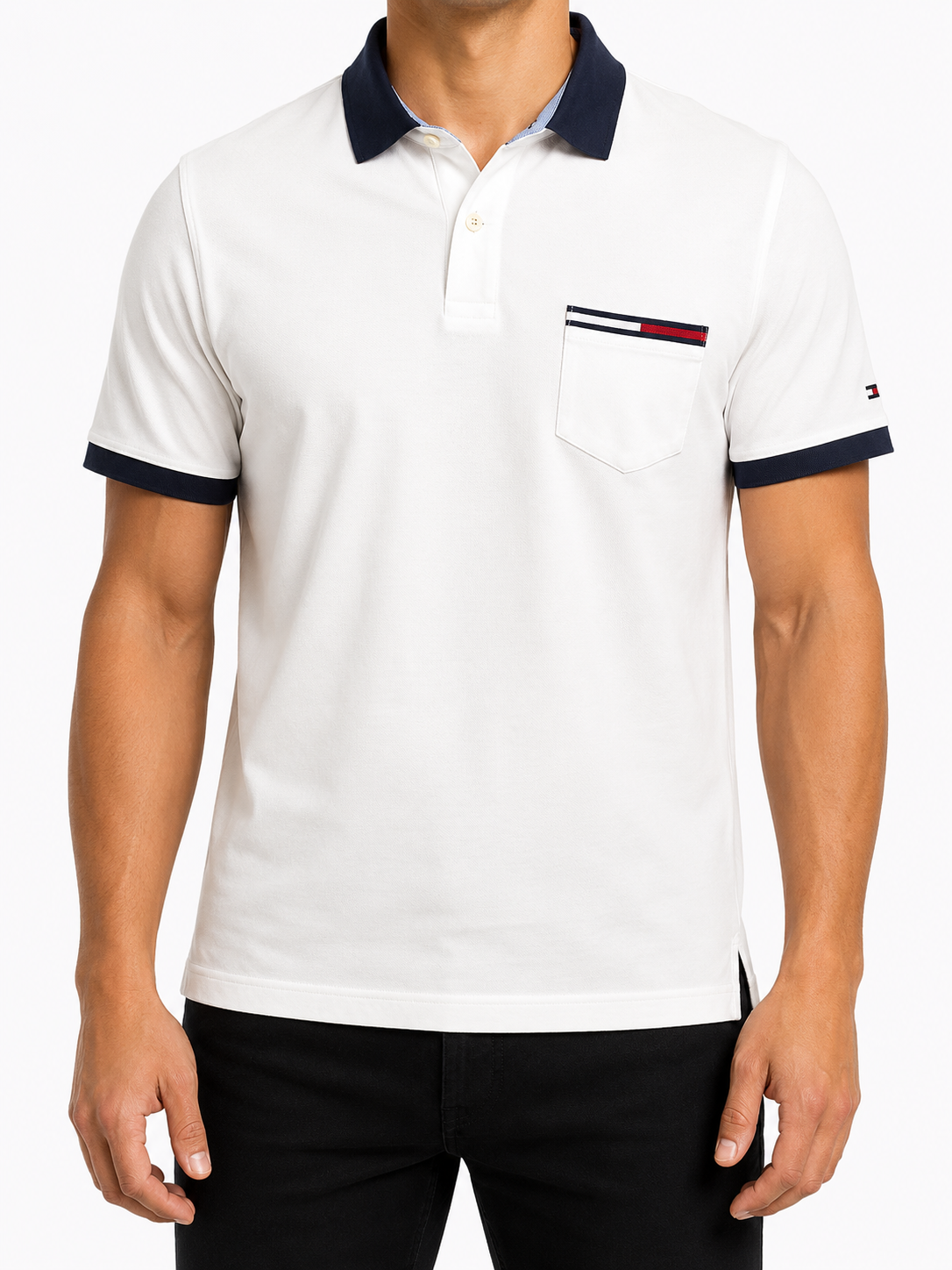 Tommy Hilfiger Boys White Polo Shirt size L product image 1