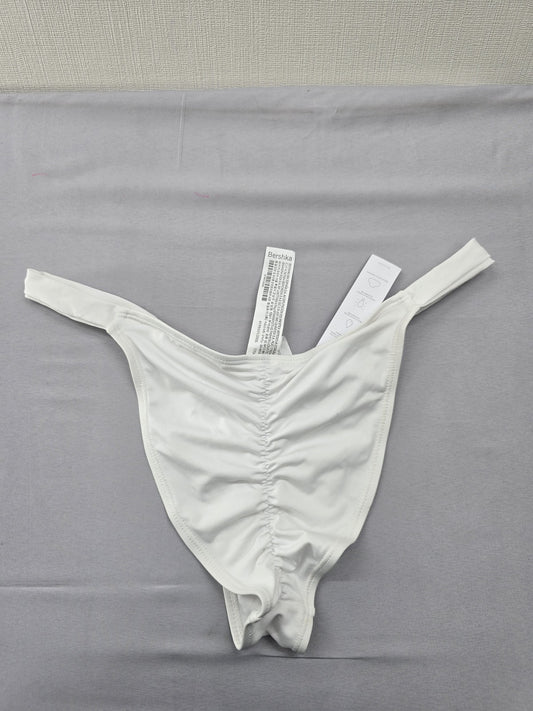 Bershka Women's White Thong Bikini Bottoms L Adjustable Straps