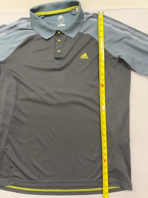 Adidas Climacool Black Polo Shirt Men's M Short Sleeve Button