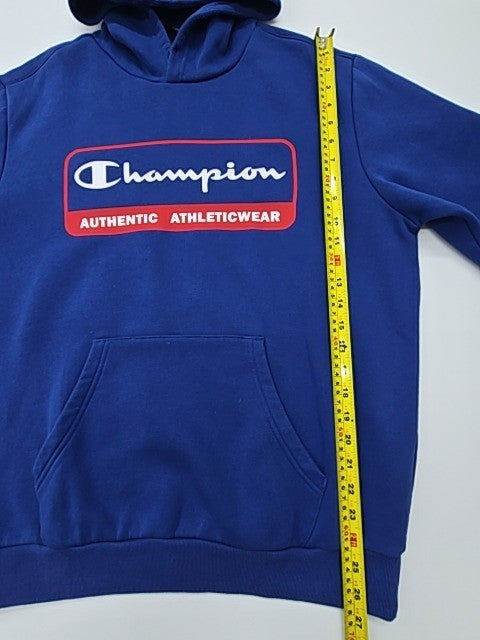 Champion Unisex Blue Pullover Hoodie Size Large Regular