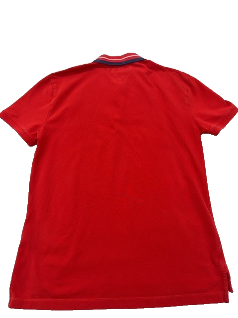 Tommy Jeans Men's Red Polo Shirt M Short Sleeve Cotton Logo