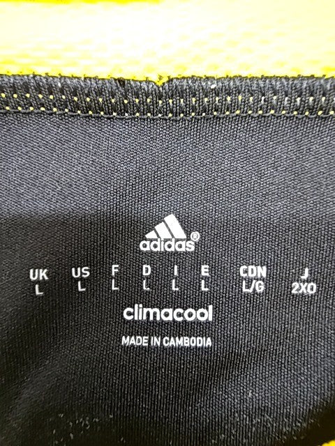 Adidas Men's Black/Yellow Striped Soccer Jersey(#8) L Climacool