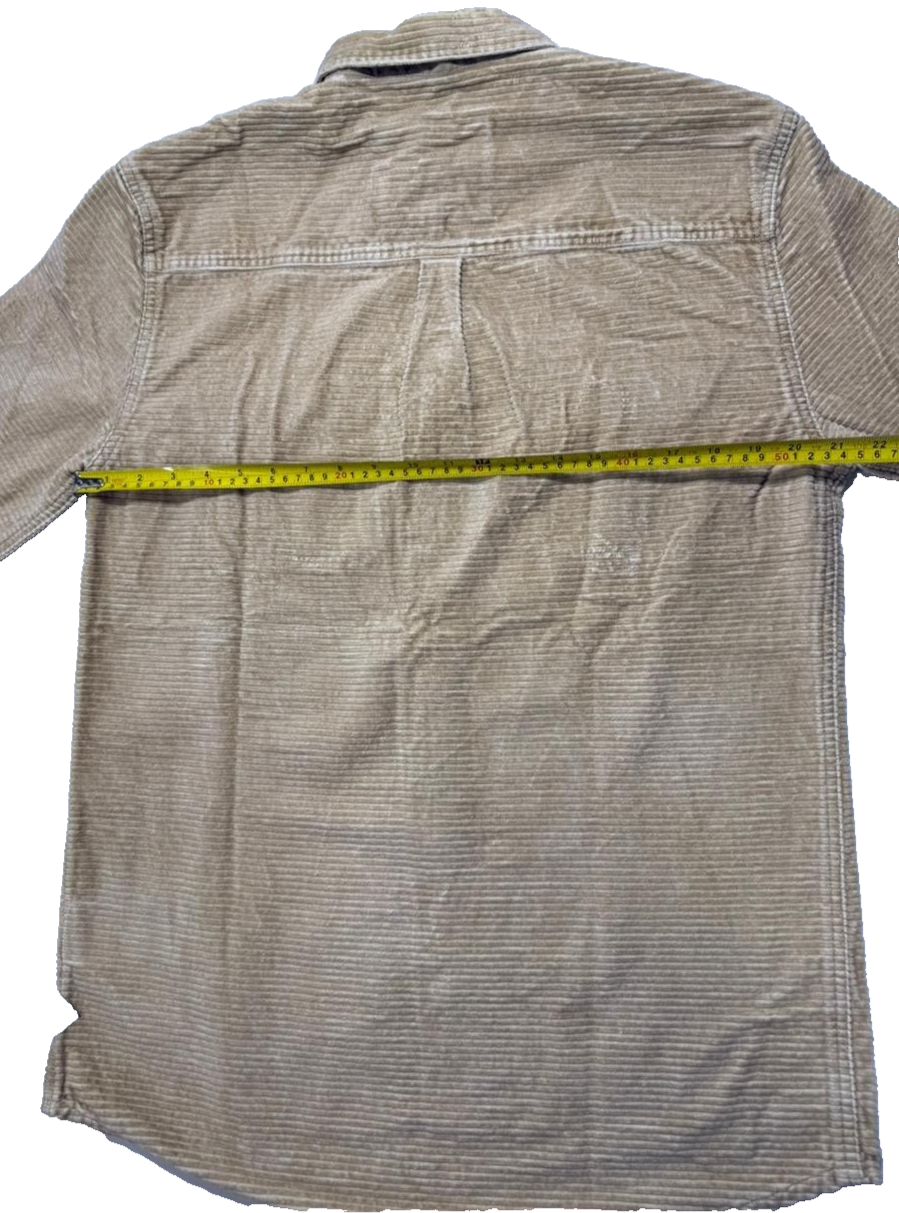 Quiksilver Men's Tan Corduroy Button-Up Shirt Long Sleeve Casual Size M