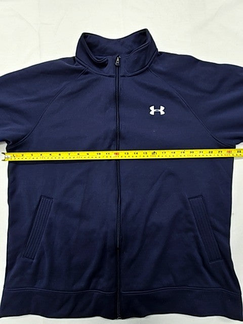 Under Armour Men's Navy Full Zip Fleece Jacket XL Loose Fit