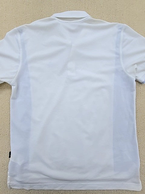 Adidas Men's White Polo Shirt – Size XL, Striped, Short Sleeve – Ref A3020
