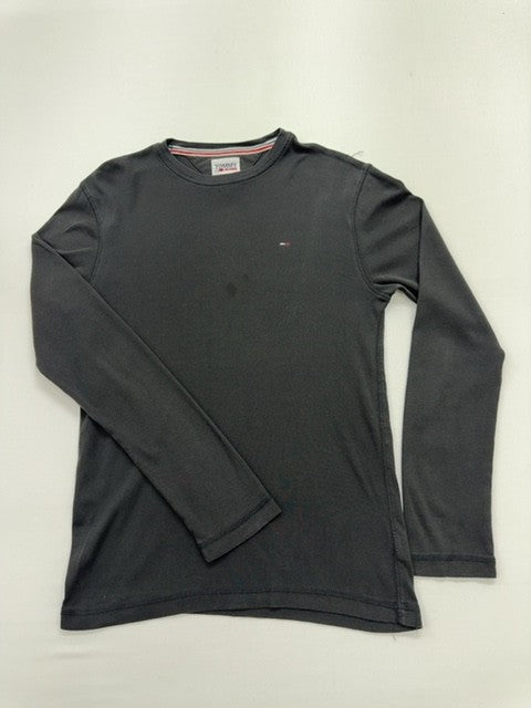 Tommy Jeans Men's Black Logo Cotton Crewneck Sweater Size M Excellent