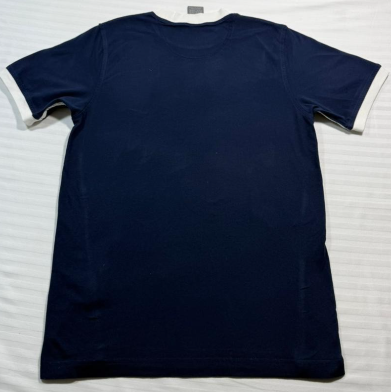 Nike Navy Blue T-Shirt, Men's S, White Trim, Casual Cotton Short Sleeve