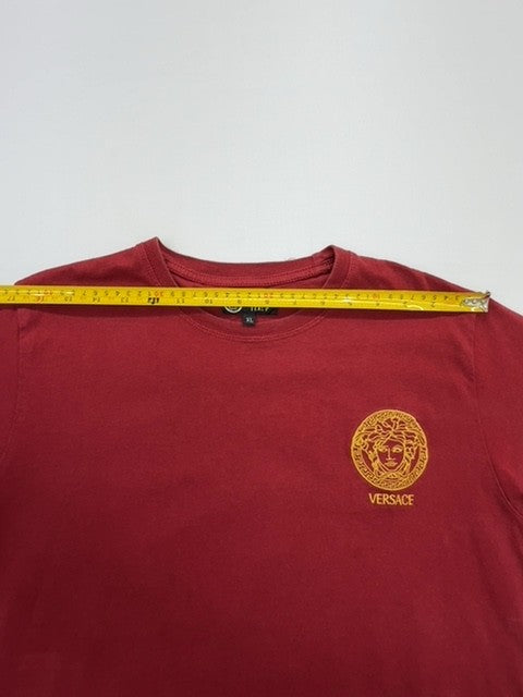 VERSACE Men's Red Gold Graphic T-Shirt Size XL New Style Crew Neck