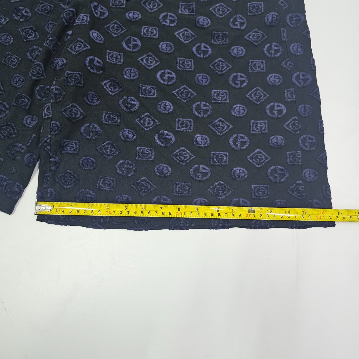 Giorgio Armani Cotton Bermuda Logo Shorts In Black 54 BNWT