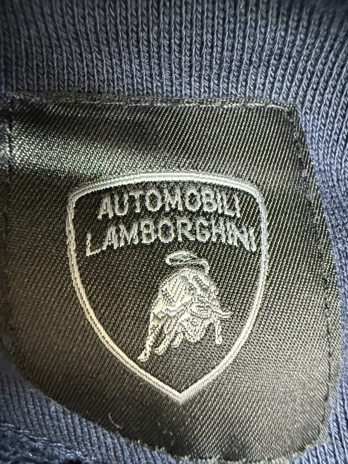 Lamborghini Navy Blue Full Zip Fleece Hoodie Men's L Regular