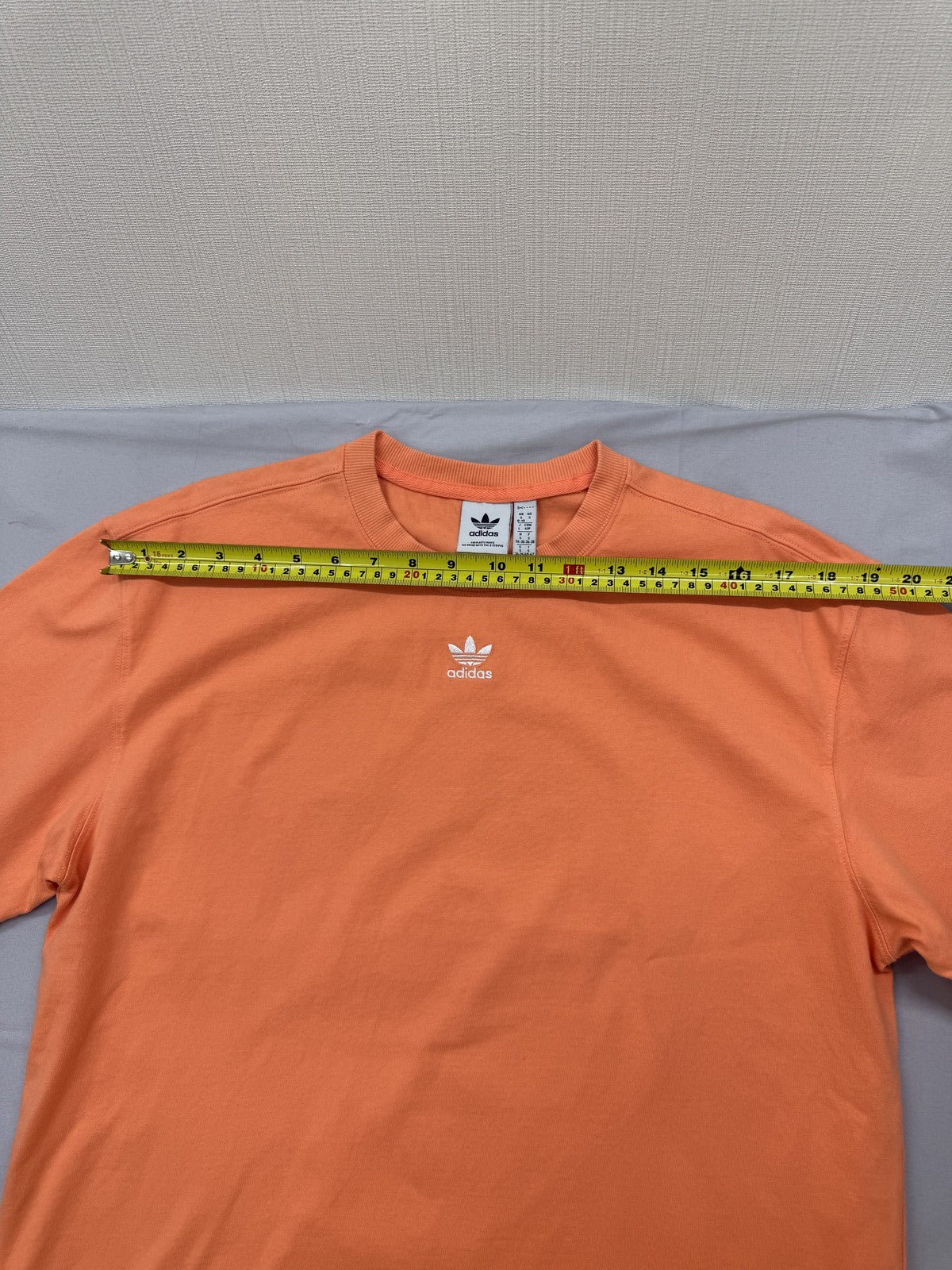 Adidas Men's Orange Cotton T-Shirt Small Crew Neck Short Sleeve